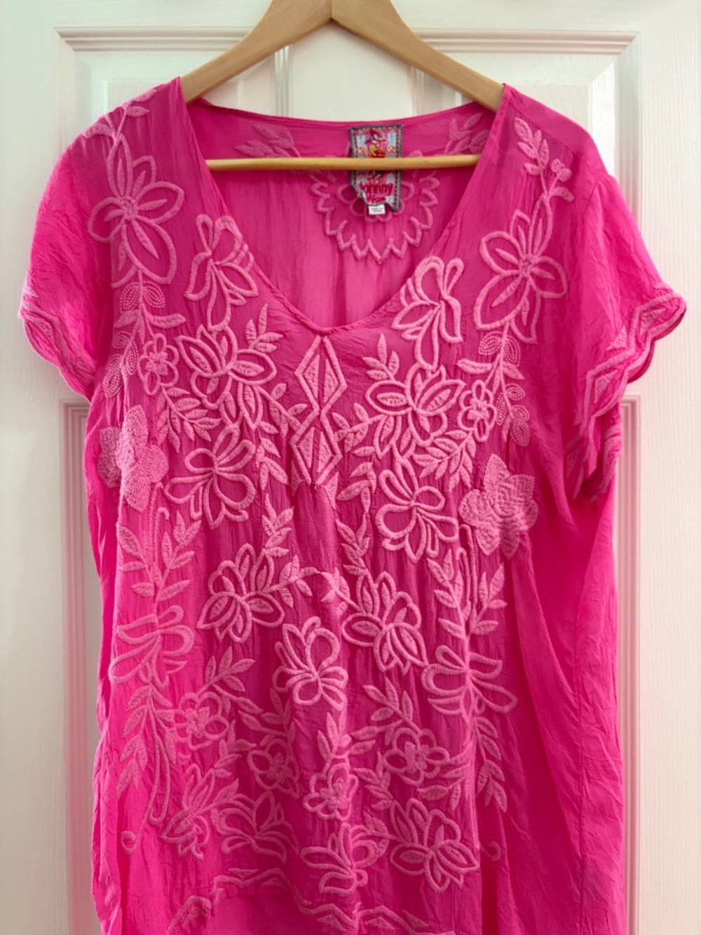 Johnny Was pink beautiful shirt Large